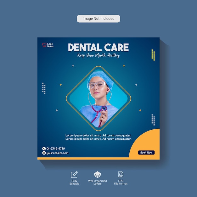 Vector social media dental medical care post template