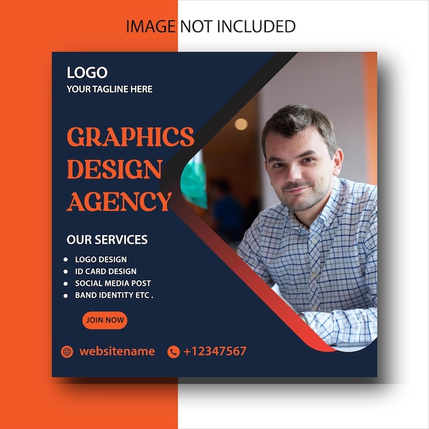 Vector social media design for graphics design agency