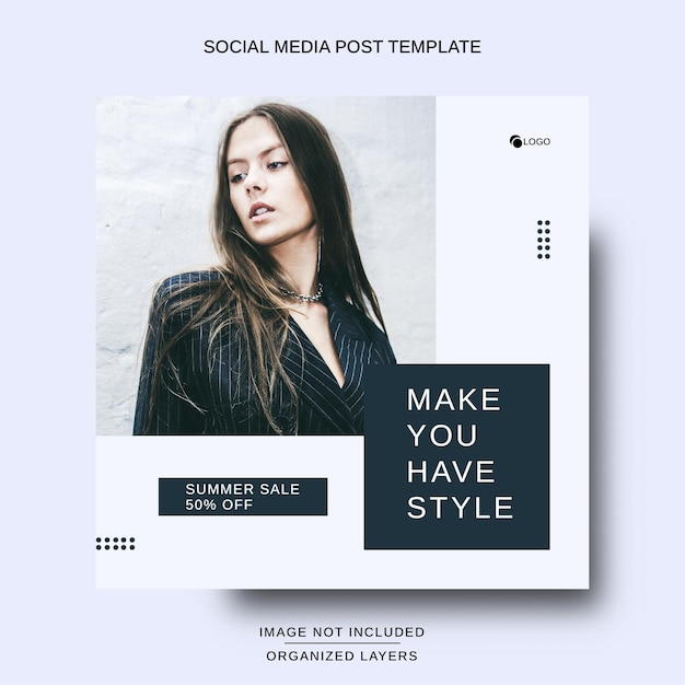 Social media design minimalistisch voor fashion sale