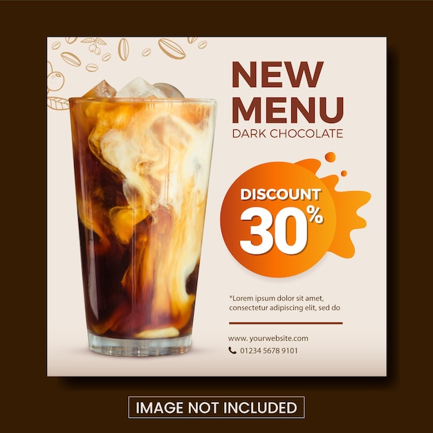 Social media design poster beverage special menu discount promo