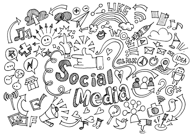 Social media doodle background