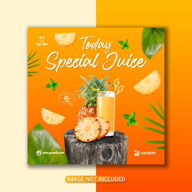 Vector social media drink flyer or instagram post template special drink menu flyer design premium vector