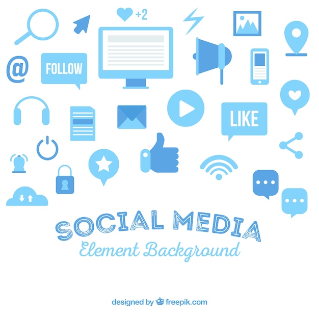 Vector social media elements background