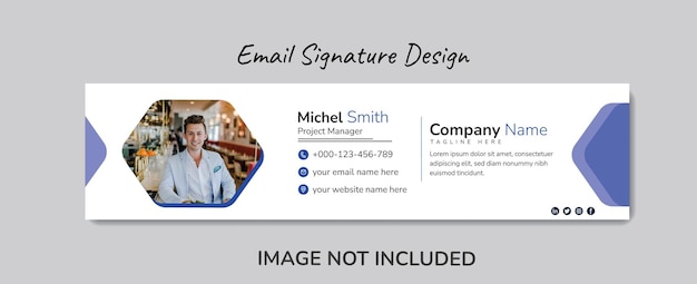 Social media email signature card template design