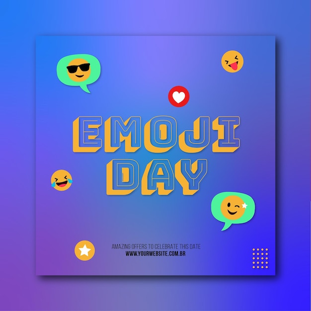 Social media emoji day template