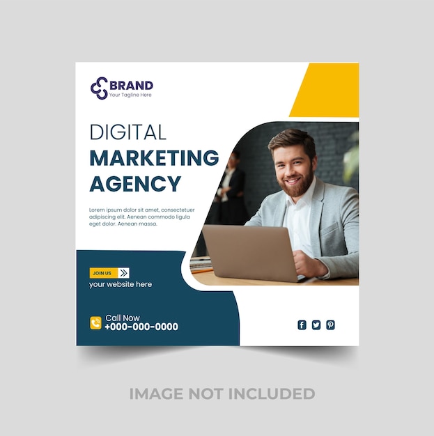 Social media en Instagram postsjabloon voor digitale marketingbureau