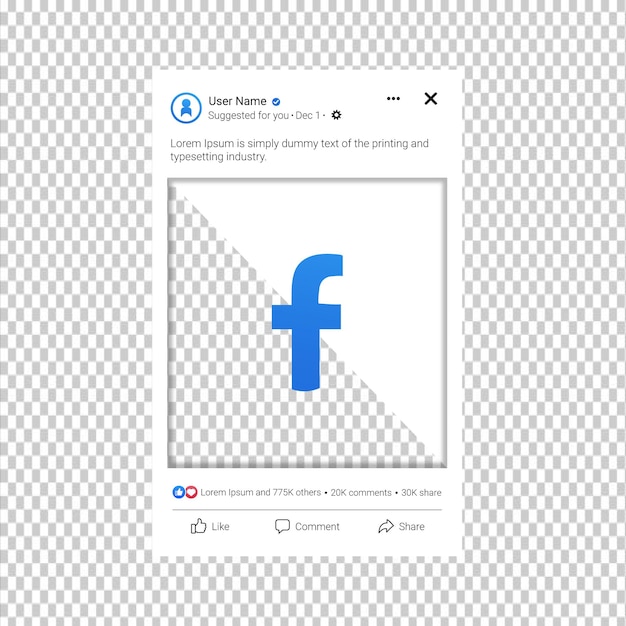 Vettore mockup del modello di post di facebook sui social media