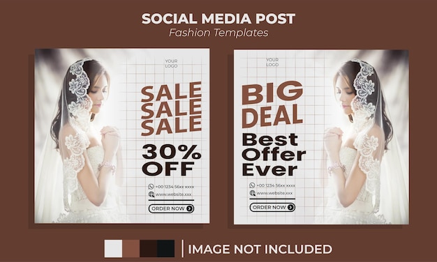 Vector social media fashion post template