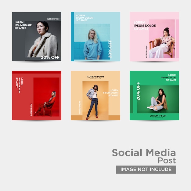 Vector social media fashion template