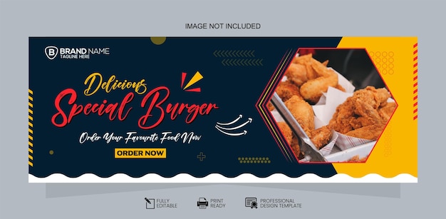 Social Media Fast Food Banner Design. Fast Food Facebook Cover Template
