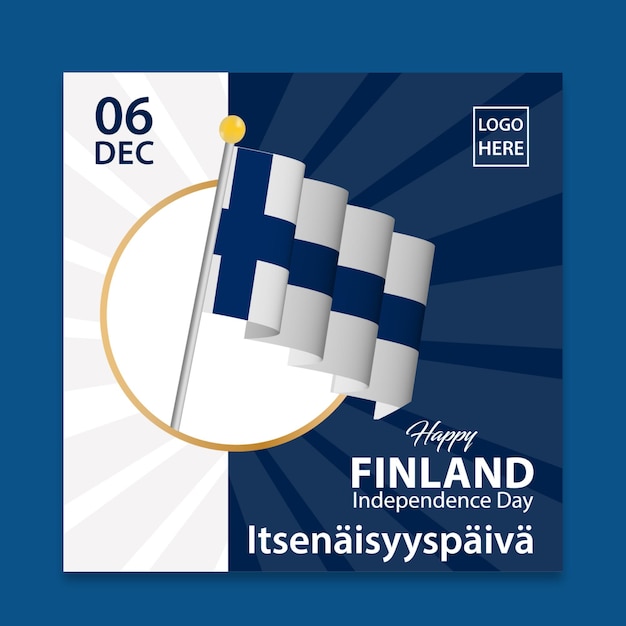 Vector social media feed for finland independence day