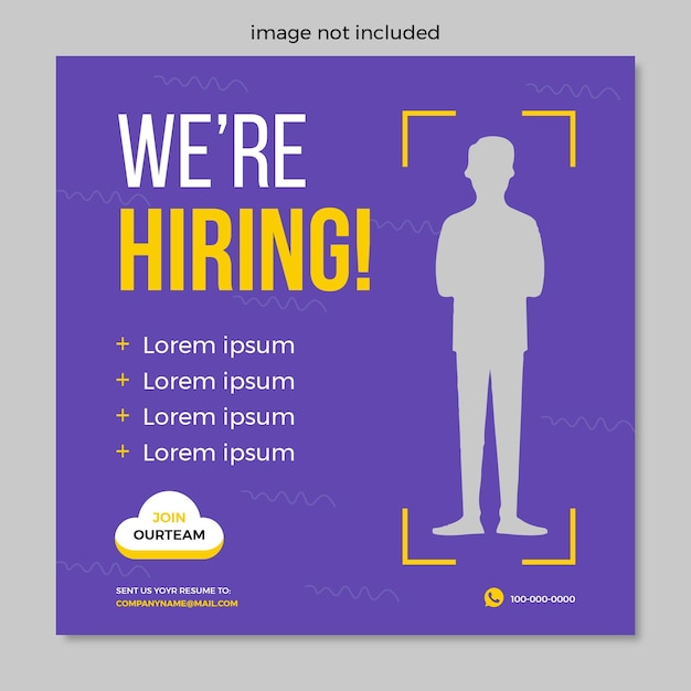 Vector social media feed instagram we are hiring.