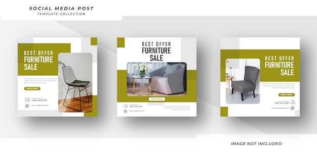 Social media feed post furniture sale and instagram post template