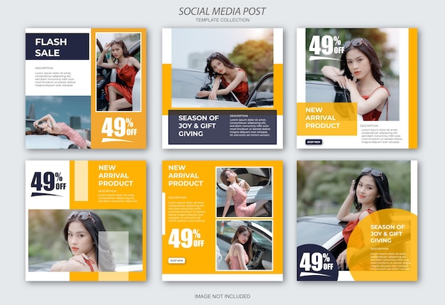 Social media feed post template for fashion business