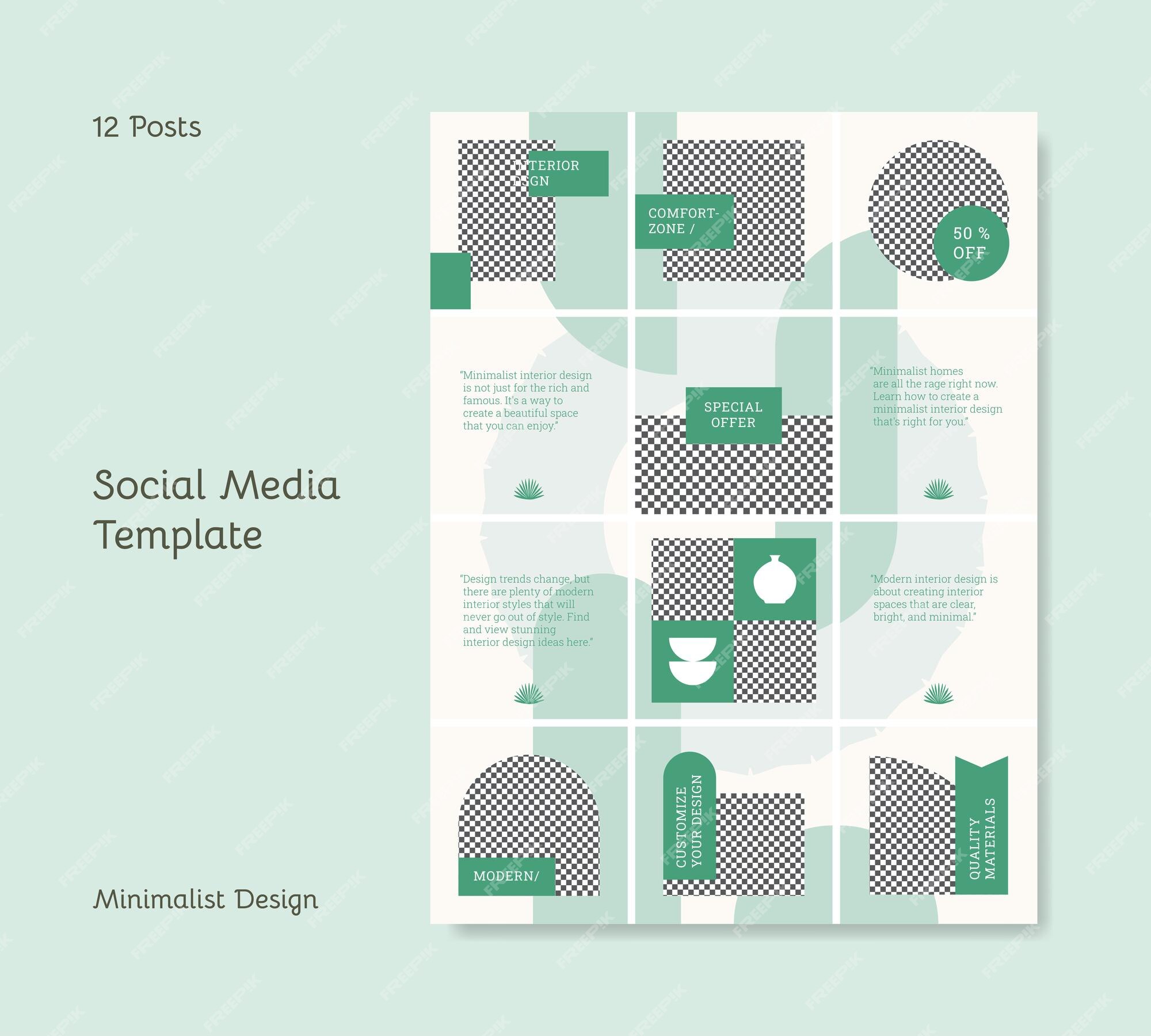 Premium Vector | Social media feeds template