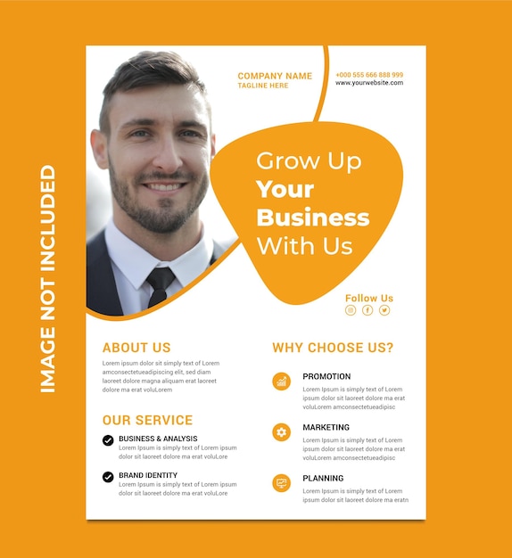 Social media flyer template design for grow your business with us