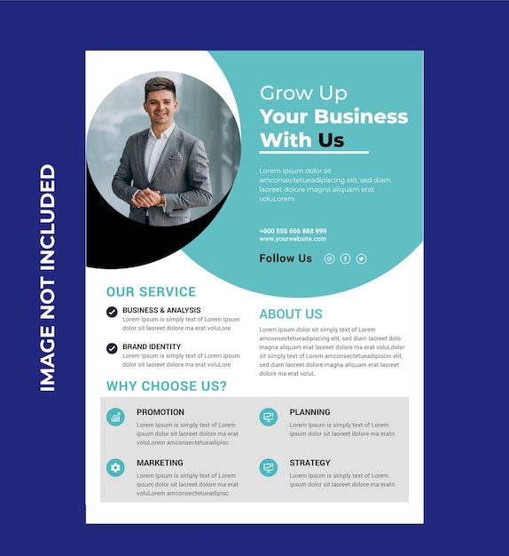 Social media flyer template design for grow your business with us