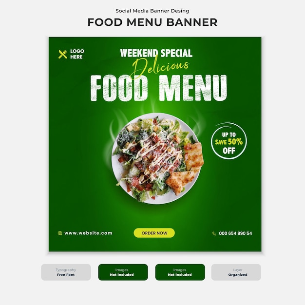 Social media food banner design