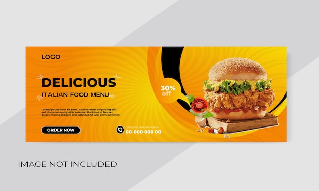 Vector social media food design restaurant banner post template for business promotion