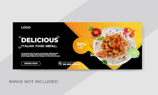 Vector social media food design restaurant banner post template for business promotion