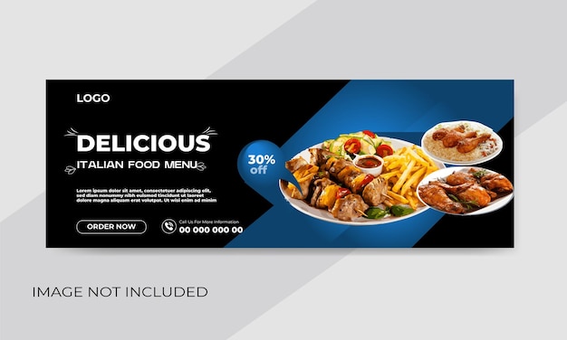 Social media food design Restaurant banner post template for business promotion