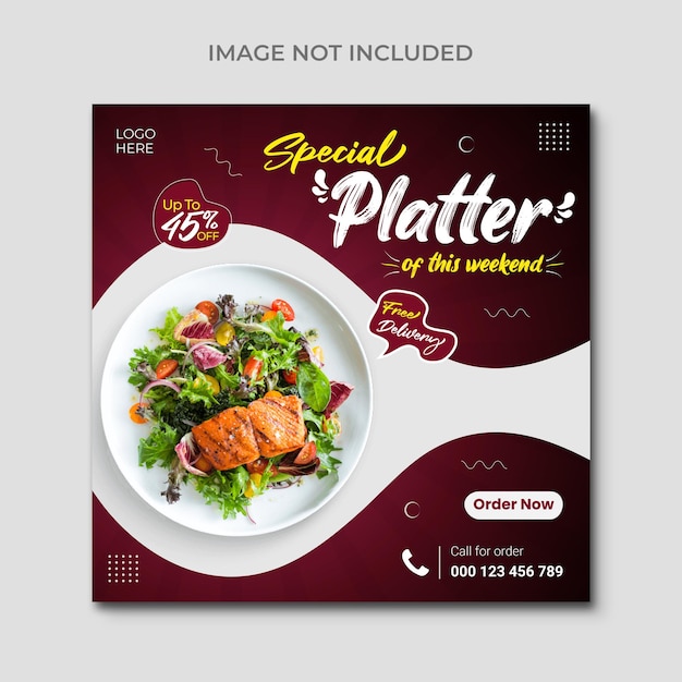 Social media food Post or banner template design