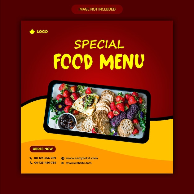 social media food post design template Free vector