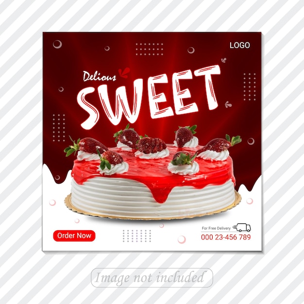 Vector social media food post design