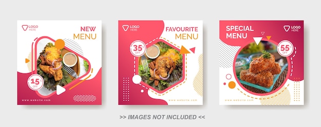 Social media food template, restaurant social media post template