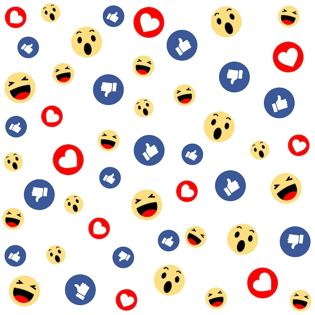 Social Media Gezichtsreactie Emojis achtergrond