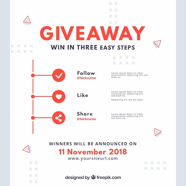 Vector social media giveaway conept