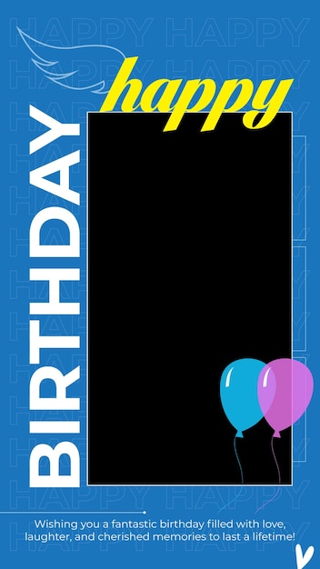 Social Media Happy Birthday stories Template Design For Social Networks