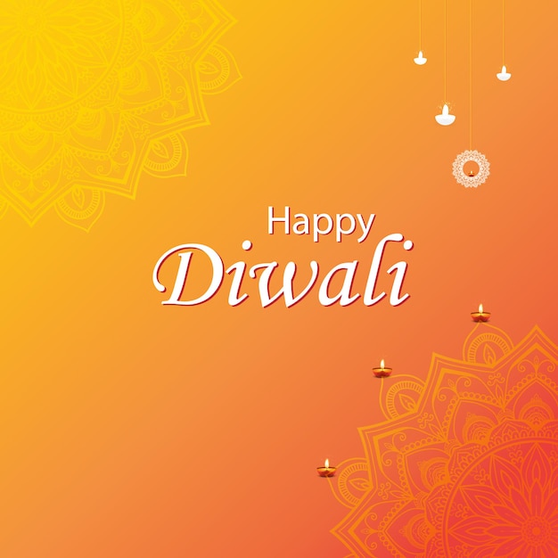 social media happy Diwali festival banner design