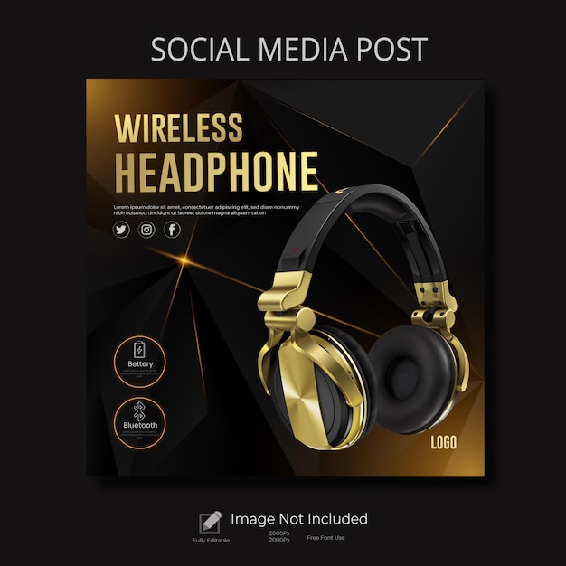 Social media headphone post