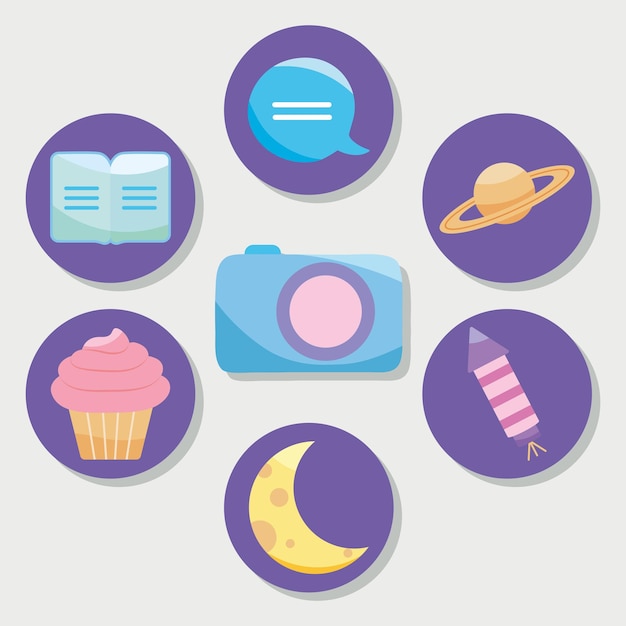 Social media highlight icon collection