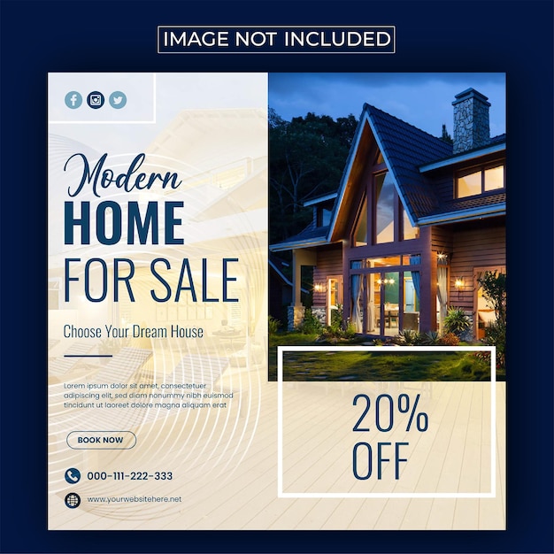 Social media home and real estate post template design