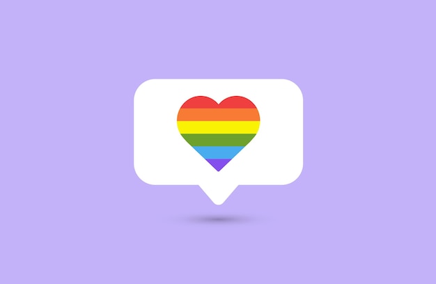 Social media houdt van lgbt-pictogram Pride LGBT-hart Like-melding Pride-maand juni