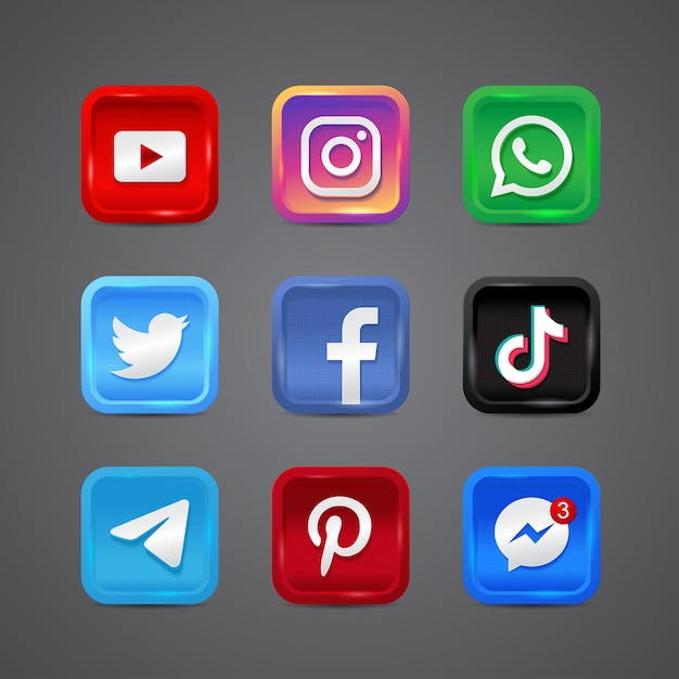 Social media icon button