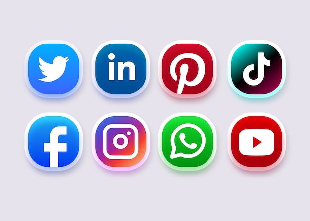 Icona di social media o collezione di logo