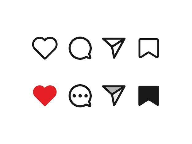 Premium Vector | Social media icon love icon share icon