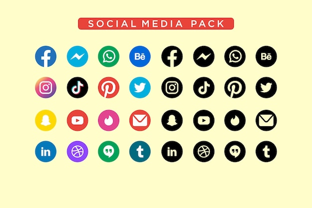 Vector social media icon pack