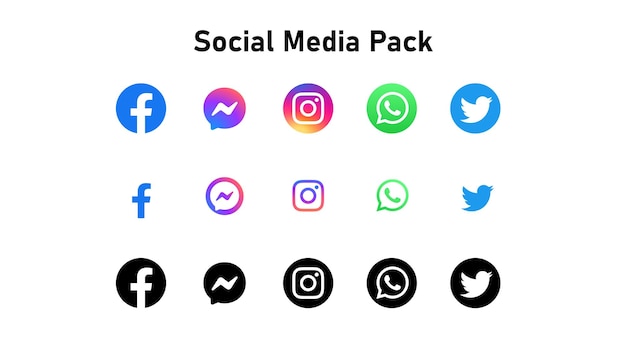 Vettore social media icon pack