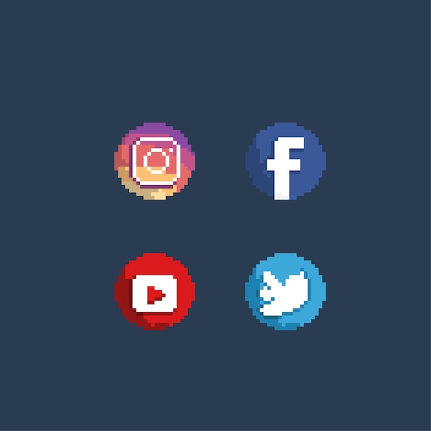 social media icon in pixel style