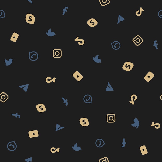 Vector social media icon seamless pattern vector background