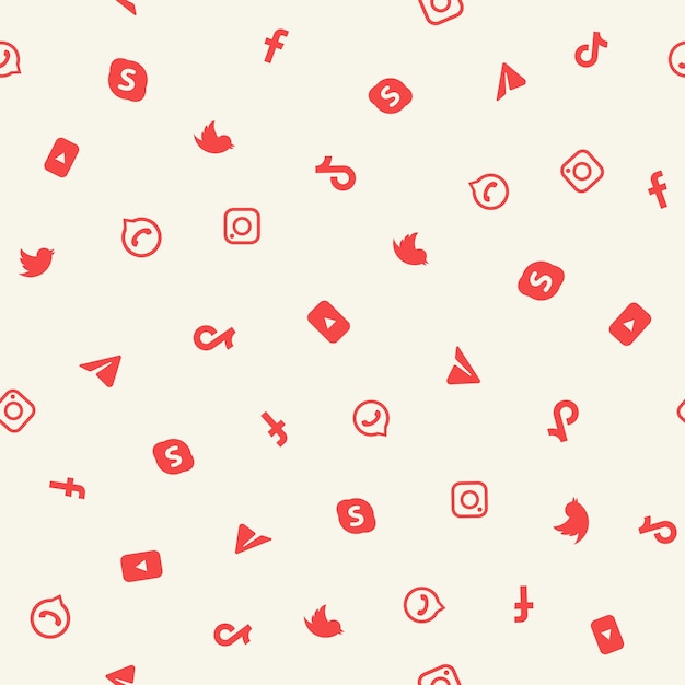 Social media icon seamless pattern Vector background