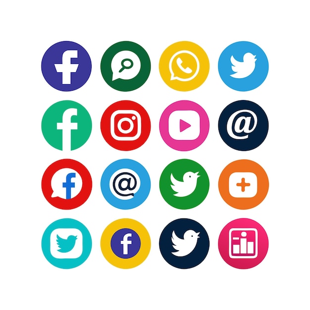 social media icon set collection vector illustration