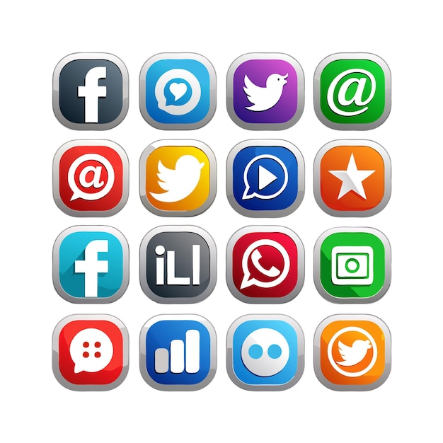Social Media Icon Set Collection Vector Illustration