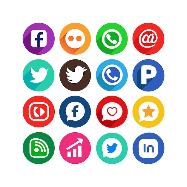 social media icon set collection vector illustration