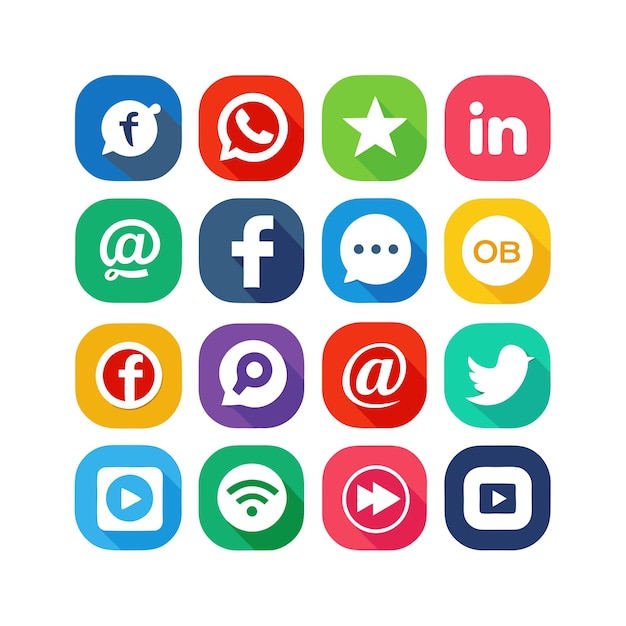 social media icon set collection vector illustration