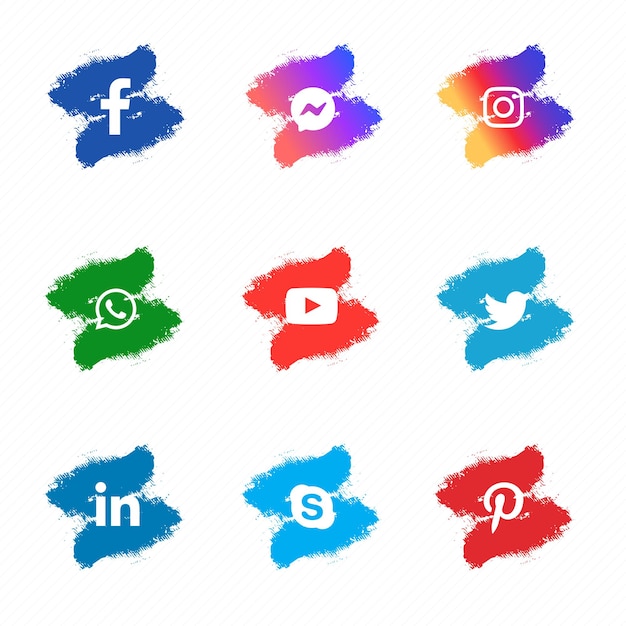 Vector social media icon set premium quality